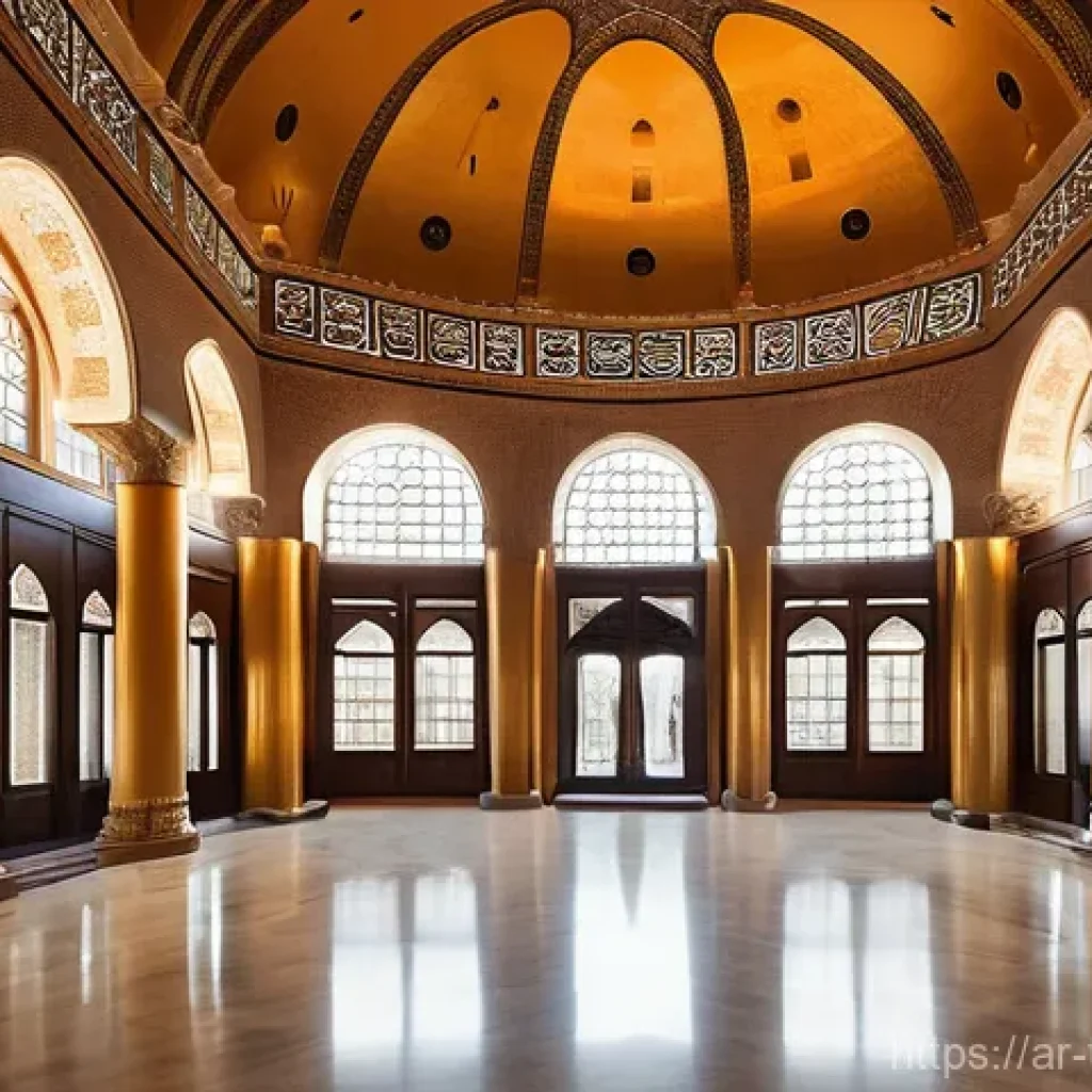 튀르키예 국립 도서관 및 문화 센터 - **Prompt 1: Majestic Architectural Fusion of Past and Future** "A breathtaking interior view of ...