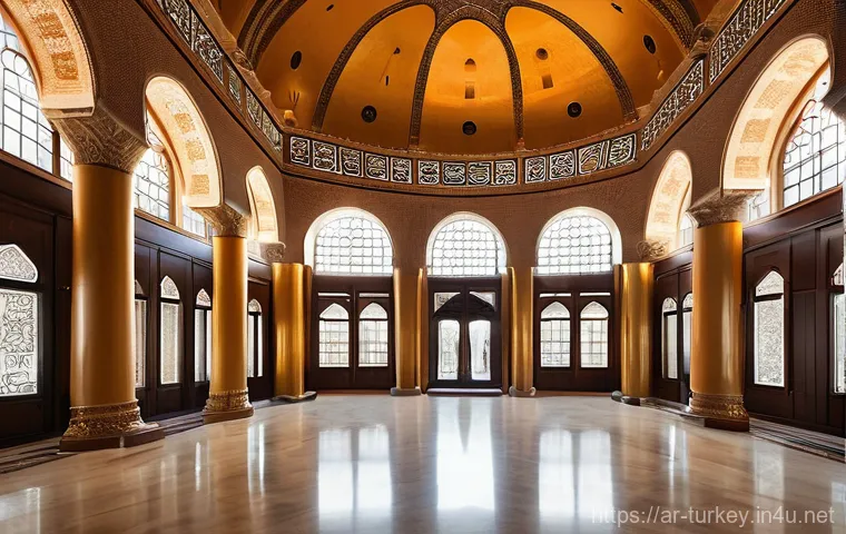튀르키예 국립 도서관 및 문화 센터 - **Prompt 1: Majestic Architectural Fusion of Past and Future** "A breathtaking interior view of ...