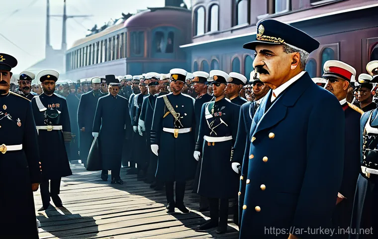 튀르키예 독립적 역사적 사건 - **Prompt:** "A powerful and historically accurate image depicting Mustafa Kemal Pasha arriving in Sa...