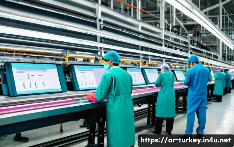 튀르키예 경제와 주요 산업군 - A bustling modern Turkish textile factory interior showcasing advanced machinery and automated produ...