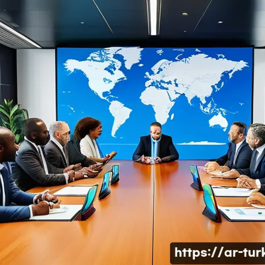 튀르키예 아프리카 외교와 교역 - A vibrant business meeting scene featuring diverse Turkish and African professionals in formal attir...