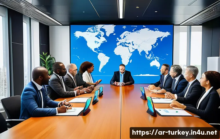 튀르키예 아프리카 외교와 교역 - A vibrant business meeting scene featuring diverse Turkish and African professionals in formal attir...